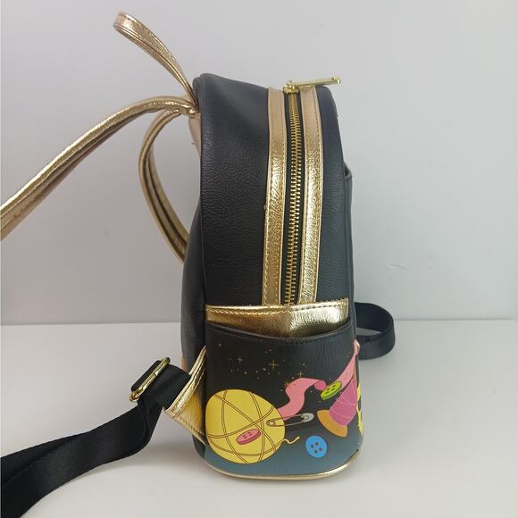 Disney Parks Loungefly Tinkerbell Mini Backpack Black Gold